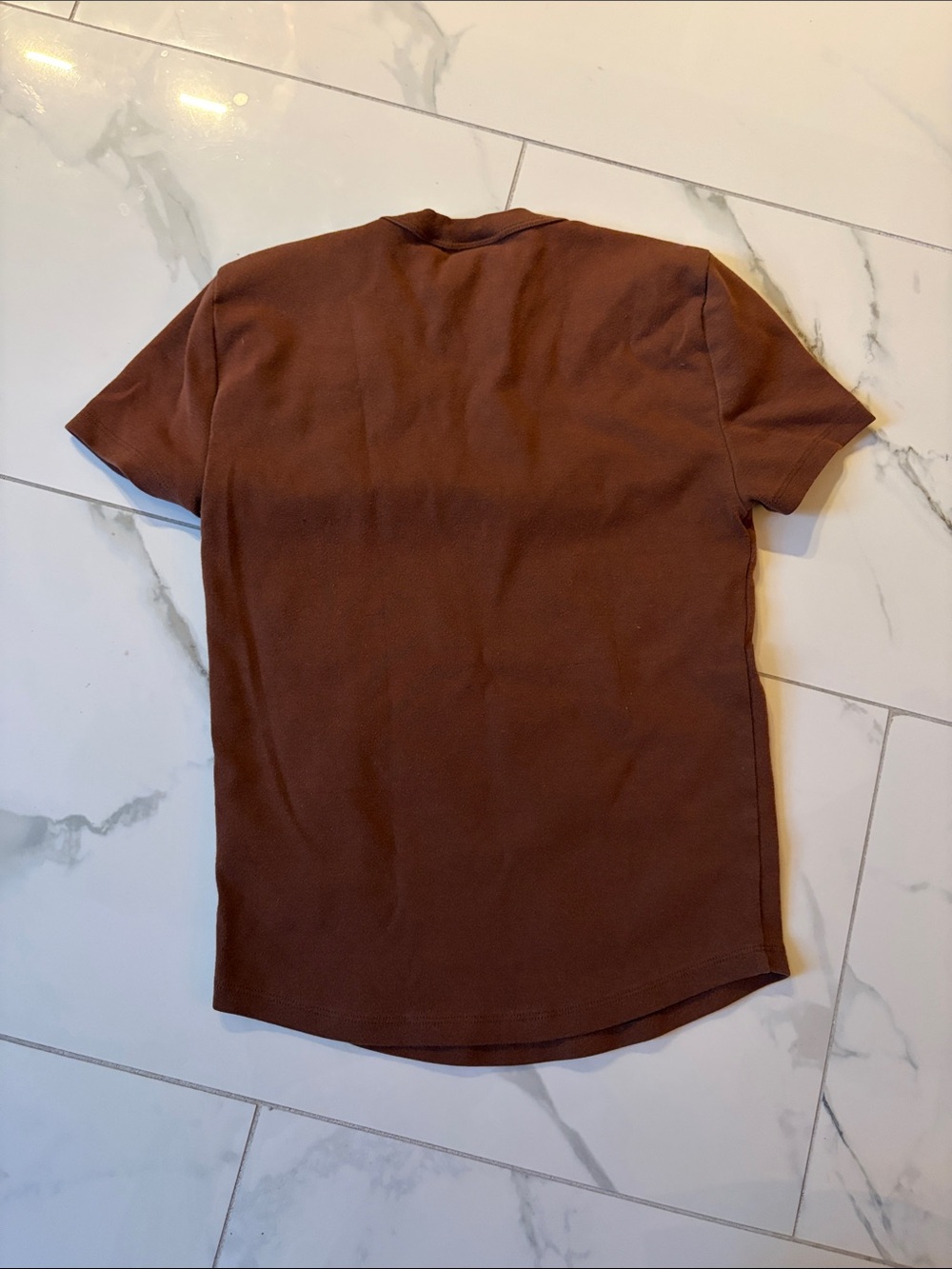 Aritzia Sunday Best Little Ribbed Hip brown T-shirt - Picture 6 of 7
